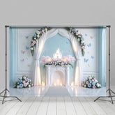 Aperturee - Aperturee Floral Arch Butterfly Light Airy Wedding Backdrop